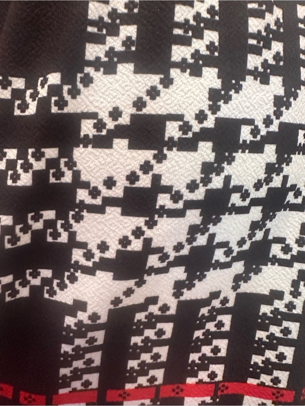 Plaid Pencil Skirt in Black, White & Red - Picture 7 of 8